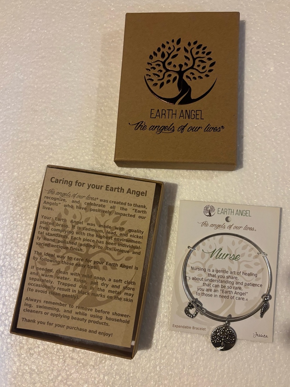 Earth Angel Nurse Silver Expandable Bracelet